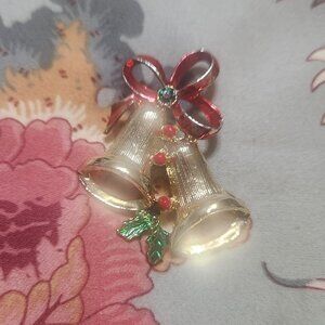 Christmas Bell Brooch Multi Color
